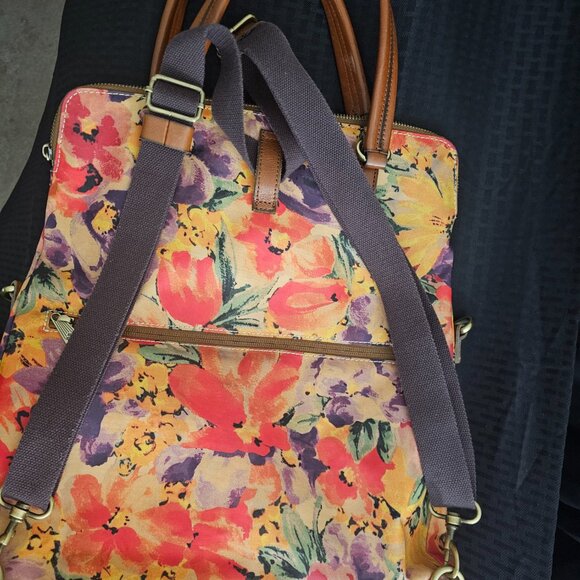 Patricia Nash Coated Canvas Trapani Convertible Backpack  - Rainforest Print - Picture 6 of 12